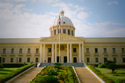A vignetted photo of the Palacio Nacional de la Republica Dominicana